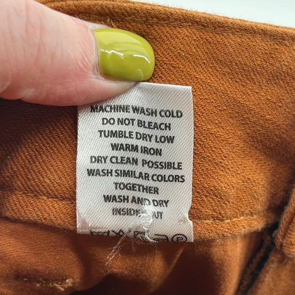 Spartina 449 Rust Orange Denim Cropped Flare Frayed Hem 6 Boho Festival Retro - Picture 8 of 13